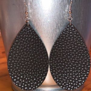Faux Leather Drop Earrings